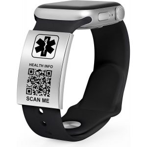 Kal-Bracelets M&eacute;dicaux Am&eacute;lior&eacute;s Pour Homme Et Femme Avec Code Qr -Bracelet D'identification M&eacute;dicale En Acier Titane Pour Poignets Jusqu'&agrave; 20,3 &Agrave; 25,4 Cm -Plus D'espace Personnalis&eacute; Pour - Neuf