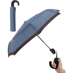 Parapluie Coupe-Vent, Parapluie Pliable Automatique Avec Diamètre D'ouverture De 105 Cm, Grand Parapluie, 8 Queues, Renfort En Fibre De Verre, Parapluie De Voyage Avec Poignée En Caoutchouc, - Neuf