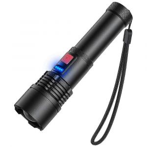 Lampe torche LED rechargeable par USB, 5 modes, 3 000 lumens, zoomable, étanche IP65, portable, pour l'extérieur (ZC) - Neuf