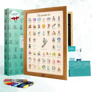 Trahoo-Affiche Mes Premières Fois Bébé ¿ Cadeau De Naissance Fille Garçon ¿ Coffret Cadeau Baby Shower, Boîte Souvenir Parents, Femme Enceinte, Jeune Maman ¿ Décoration Chambre Bébé - Neuf