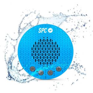 Splash 2 Haut-Parleur sans Fil Bluetooth 5.0 pour Douche avec Ventouse IPX5, Radio FM, Mains Libres, Microphone, Bleu - Neuf
