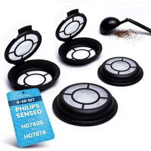 KAL-Lot De 4 Dosettes De Café Rechargeables Convient Pour Melitta 180424 Pour Machine À Café Senseo Hd7800 À Hd7874 Avec Cuillère À Café - Neuf