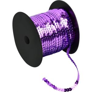 100 Yards Rouleaux De Paillettes Sequins,6 Mm Ruban Sequin Pour Embellissements,Pvc Garniture À Paillettes,Paillettes Plates Bande Pour Fabrication De Bijoux Bandeau Costume (Violet Foncé) - Neuf