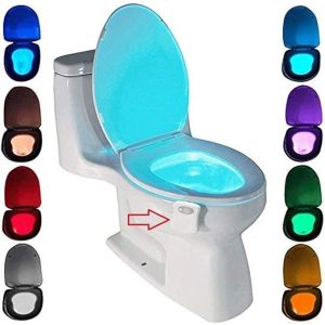 Lampe De Toilette, Veilleuse Led Pour Toilettes, Détecteur Pir, Éclairage Changeant De 8 Couleurs (S'active Uniquement Dans L'obscurité) [Classe Énergétique A] - Neuf