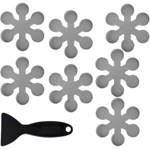 Lot de 24 autocollants antidérapants pour baignoire (gris) avec grattoir de qualité supérieure - Neuf