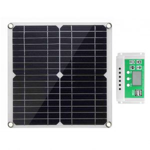 Kit de panneau solaire 20 W 12 V Panneau solaire monocristallin + contrôleur de charge PWM 40 A + clips de batterie 22 % haute efficacité pour système hors réseau de remorque de bateau RV - Neuf
