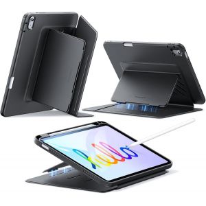 Coque Pour Ipad 11e Génération (A16),Coque Ipad 11/10 Gn (2025/2022),Couverture De Support Vertical,Angles De Support Multiples,Couverture Ultra-Stable Avec Porte-Stylet,Série Flip,Noir - Neuf