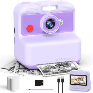 Appareil Photo Instantané Enfants, 3,0 Pouces Appareil Photo Numérique Enfant, 48MP/2,5K UHD Appareil Photo Enfant avec Carte 32GB, Cadeau Exquis pour Garçons Filles 3-12 Ans (Bleu) - Neuf