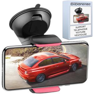 Support Telephone Voiture Ventouse Tableau de Bord Pare Brise Rotation a 360 Adaptation Universelle Compatible avec Les Smartphones jusqu'a 7,6 - Neuf