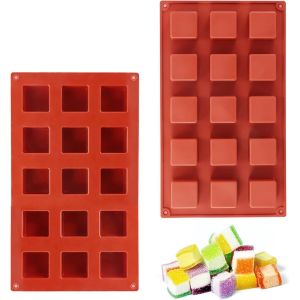 Kalanka-15 Cavit&eacute;s Carr&eacute; En Silicone Moule, Moules &Agrave; Chocolat Anti-Adh&eacute;sifs, Moule &Agrave; G&acirc;teau Cube, Pour Faire Des Bonbons Au Chocolat, Desserts Maison, Bac &Agrave; Gla&ccedil;ons, Truffes Pralin&eacute;s - Neuf