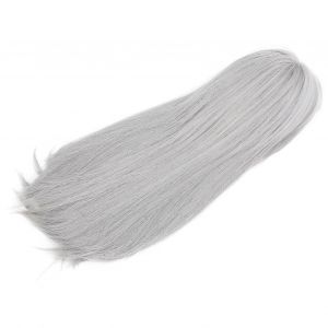Perruque De Cosplay Longue Et Droite Grise Pour Femmes - Cheveux Synthétiques Naturels Pour La Fête D'halloween - Neuf
