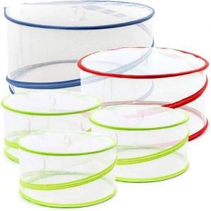 5 Couverture Nourriture Maille Pop-Up, Cloche Alimentaire Pliable - 3 Tailles (1 Grand, 1 Moyen, 3 Petits) - Anti-Mouche, Solide, - Neuf