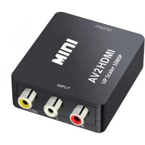 Mini AV RCA CVBS vers HDMI Vid&eacute;o Audio Convertisseurs Adaptateur Support 720 1080P pour Cam&eacute;raXBox 360PS1PS2WIIN64GamecubeSNE [32] - Neuf