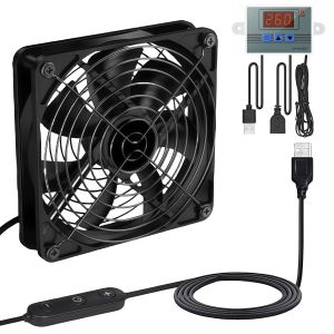 Ventilateur Usb 120 Mm Avec R&eacute;gulateur De Temp&eacute;rature Num&eacute;rique : 5 V Ventilateur De Refroidissement Pour Pc 10 Vitesses R&eacute;glables Pour Ps5,Ordinateur Portable,Tv,Home Cin&eacute;ma,Armoire Av - Neuf