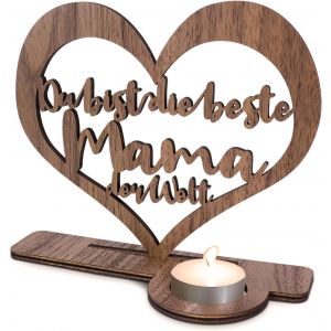 Kalanka-Photophore En Forme De C?Ur Avec Inscription « Beste Mama » - Parfait Comme Cadeau De Remerciement Pour La Fête Des Mères - Cadeau D'anniversaire Pour Elle - Neuf