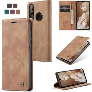 Maa-Coque Huawei P30 Lite/Huawei Nova 4e Housse Antichoc En Cuir Pu Premium Fentes Cartes Etui Pochette De Portefeuille Avec Fonction Support Case À Rabat Pour Huawei P30 Lite/Nova 4e - Brun - Neuf