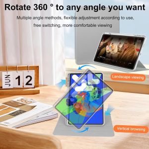 Cover Pour Xiaomi Redmi Pad Se 8.7"" Coque,Case Avec Emplacement Pour Stylo/Support Pivotant À 360° Cuir Pu + Acrylique Transparent Coque Pour Xiaomi Redmi Pad Se 8.7"" (2024) Case - Neuf