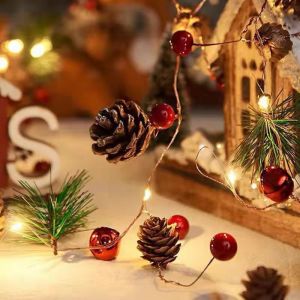 LED de Cloche de No&euml;l pin Lumi&egrave;re tandem Lanterne de Vacances habiller l'Arbre de No&euml;l de Lumi&egrave;re de D&eacute;coration de Couleur de la lumi&egrave;re&iquest;2M Pin) - Neuf