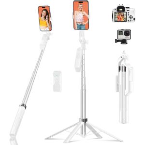 LORANKA-Perche &agrave; Selfie Tr&eacute;pied Smartphone - Support de T&eacute;l&eacute;phone de 180cm avec T&eacute;l&eacute;commande sans Fil et 2 Lumi&egrave;res LED pour Vid&eacute;os et Photos, Ttrepied pour iPhone, Android, Appareil Photo & GoPro - Neuf
