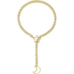 Kgabery-Chaînes De Slip Pour Femme,Collier À Maillons Pour Femme,Collier À Chaîne Coulissante Étoile Lune,Collier Réglable En Acier Inoxydable Pour Femme,Cadeaux D'anniversaire - Neuf