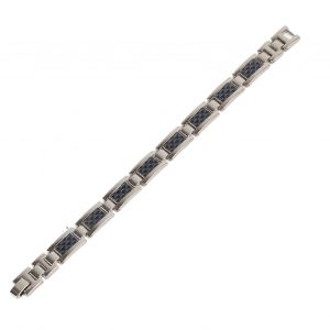 Bracelet En Acier Titane Et Fibre De Carbone, Pour Soulager La Douleur Liee A L'arthrite, Cadeau Ideal A Porter Au Quotidien, Bleu - Neuf