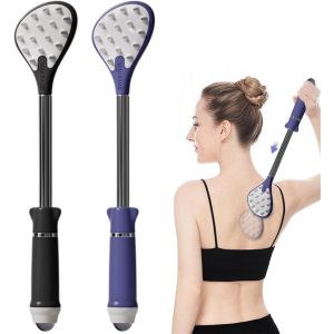 Kal-Gratte Dos,2 Pièces Gratte Dos Télescopique,Longueur Extensible 27-Cm,Grattoir Dos Avec Perles De Massage Magnétiques,Main Pour Gratter Le Dos Avec Grande Surface De Grattage(Noir + Violet) - Neuf