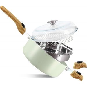 Letnerny-Set Culinaire Multi-U S Amovible Céladon 28cm En Aluminium - Ustensile Tout-En-Un Compatible Tous Feux Et Lave-Vaisselle - Revêtement En Céramique - 6020894 - Neuf