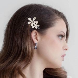 Kal-Barrette Fleur Perle Argent Barrette Perle De Mariage Barrette Perle De Tête Accessoires De Coiffure Décoratifs Pour Femmes Et Filles - Neuf