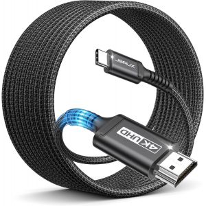 Câble USB C vers HDMI 4K 4M,Cable USB Type C HDMI 4K UHD (Compatible Thunderbolt 3) pour MacBook Pro 2018/2017,iPad Pro 2018/Air 2020,Samsung Galaxy S20/S10,Surface Book 2,Huawei P40 Noir - Neuf