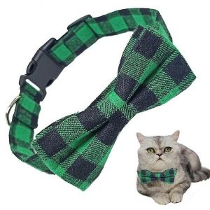 Collier Festif À Carreaux Pour Chien Avec N?ud Papillon Amovible ¿ Accessoire De Vacances Élégant Pour Animaux De Compagnie - Neuf