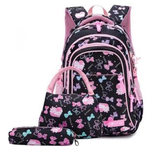 Cartable Fille Primaire CP Enfant - Sac a Dos Ecole Scolaire CE2 Elementaire Ensemble de 3 Pieces avec Sacs &agrave; Lunch et Trousse pour - Neuf
