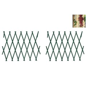 Lot De 2 Treillis Extensibles En Plastique Pour Plantes Grimpantes Et D&eacute;coration Ext&eacute;rieure, 180 X 30 Cm - Neuf