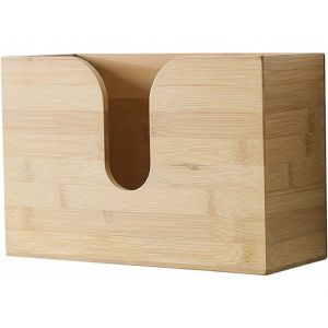 Distributeur De Papier Essuie-Tout Mural En Bambou, Support Multifonctionnel - Neuf