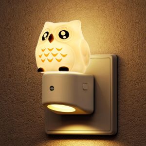 Veilleuse &Agrave; Prise, Adorable Hibou 3d Avec Capteur Cr&eacute;pusculaire, Rgb + Blanc Chaud 3000k, Changement De Couleur, Veilleuses Pour B&eacute;b&eacute; Pour Chambre D'enfants, Tout-Petits, Couloir - Neuf