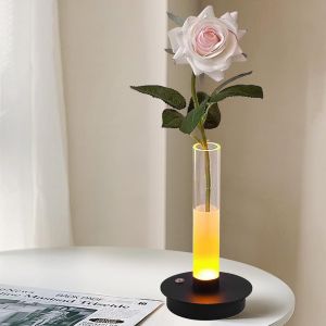 Kal-Lampe De Table Sans Fil, Design Vase Rechargeable, Lampe De Bureau Sans Fil Avec 3 Modes De Couleur, Luminosité À Intensité Variable, Pour Chambre À Coucher, Salon, Bar, Restaurant - Neuf