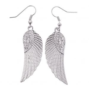 Boucles D'oreilles Pendantes En Forme D'ailes D'ange, Bijoux Tendance, Accessoire Decoratif (Argent) - Neuf