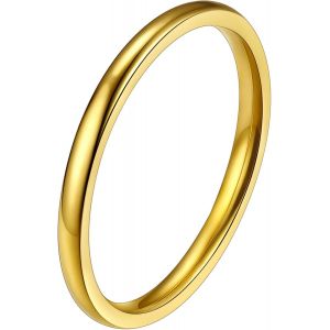 Trahoo-2 Mm/4 Mm/6 Mm/8 Mm Bague Femme Acier Inoxydable Taille 47-67, Anneau Alliance Mariage Bijoux Bagues Fantaisie Pour Ado Garçon Fille (Boîte Cadeau) - Neuf
