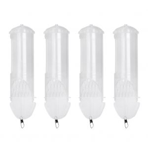 Lot De 4 Mangeoires A Appats Portables En Plastique Blanc, Avec Ailes Artificielles, Panier, Leurre, Cage, Accessoires De Peche, Blanc Transparent - Neuf