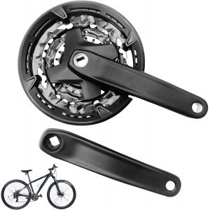 Pédalier De Vélo 7/8/9 Vitesses,170 Mm Pedalier Velo,Alliage D'aluminium Pedalier Vtt Avec Plateau 22/32/42t,Pour Vélo De Route À Vitesse Variable,Vtt,Bmx,Noir - Neuf
