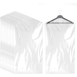 Lot de 20 housses de protection transparentes en plastique 60 x 90 cm pour vêtements suspendus, anti-poussière, pour costumes, robes, blazers, chemises - Neuf