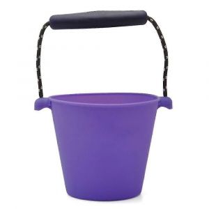 Seau pliable en silicone violet pour enfants - Accessoire de bain et de jeu polyvalent pour enfants et tout-petits - Neuf