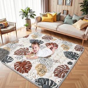 Tapis D'eveil Bebe &Eacute;paissi Tapis De Jeux Bebe: Tapis De Motricit&eacute; - Antid&eacute;rapant Lavable En Machine Pliable Tapis Sol Bebe De Jeu Pour Parc (127 * 127cm) - Neuf