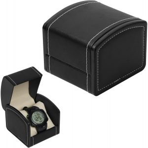 Kal-Boîte À Montres, Étui Pour Montres Célibataire En Cuir Pu Avec Coussin Amovible, Coffret De Rangement Pour Montres Et Bijoux, Pour Hommes Et Femmes, Couleur Noir - Neuf