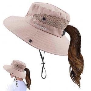 Nouveaux Produits Large Bord Seau Chapeau Femmes Queue De Cheval Chapeau De Soleil Été Protection Uv Chapeau De Couple Pliable Pour L'alpinisme En Plein Air Pêche Voyage - Neuf