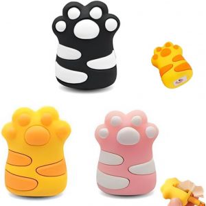 Chenquansarl-Lot De 3 Taille-Crayons Mignons En Forme De Griffe De Chat De Dessin Animé - Taille-Crayon Manuel En Forme De Patte - Fournitures De Correction D'écriture Réutilisables Pour Le Bureau - Neuf