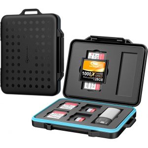 TIANYI-12 emplacements pour carte SD Card Card Case, carte mémoire Card Holder Protector Case, carte mémoire SD Card Storage Box pour 6 cartes SD SDHC SDXC,4 TF Micro SD,1 CF Card,1 cartes de cartes - Neuf