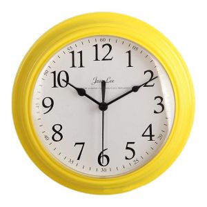 Horloge murale silencieuse jaune &eacute;l&eacute;gante pour la d&eacute;coration int&eacute;rieure - Parfaite pour la chambre, la cuisine et le bureau - Facile &agrave; installer - Neuf