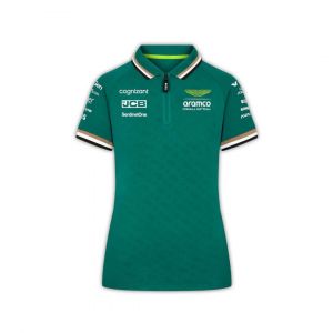 Polo De L'&eacute;quipe Aston Martin Officiel Formule 1 Femme Vert - Neuf