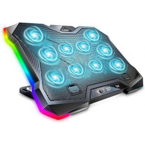acdsgd-G-Story RGB Wind Refroidisseur PC Portable-Ventilateur pour Ordinateur Portable 12-18"",10 Ventilateurs Silencieux- 8 Hauteurs R&eacute;glables,1 Port USB - Neuf