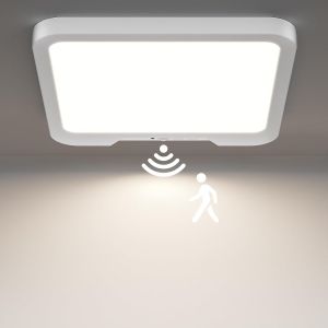 Lampe De Plafonnier Avec Détecteur De Mouvement,8000mah Plafonnier Led Detecteur De Mouvement Interieur,Rechargeable,Télécommande Lampe Plafond Pour Couloir,Escaliers,Garage - Neuf